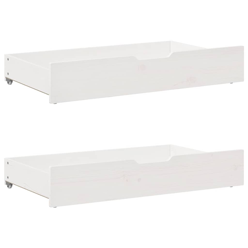 daybed med skuffer 90x190 cm massivt fyrretræ hvid