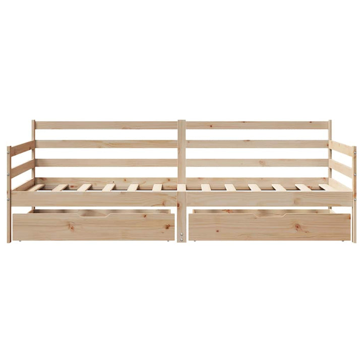 daybed med skuffer 80x200 cm massivt fyrretræ hvid