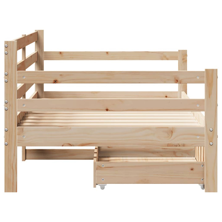 daybed med skuffer 80x200 cm massivt fyrretræ hvid