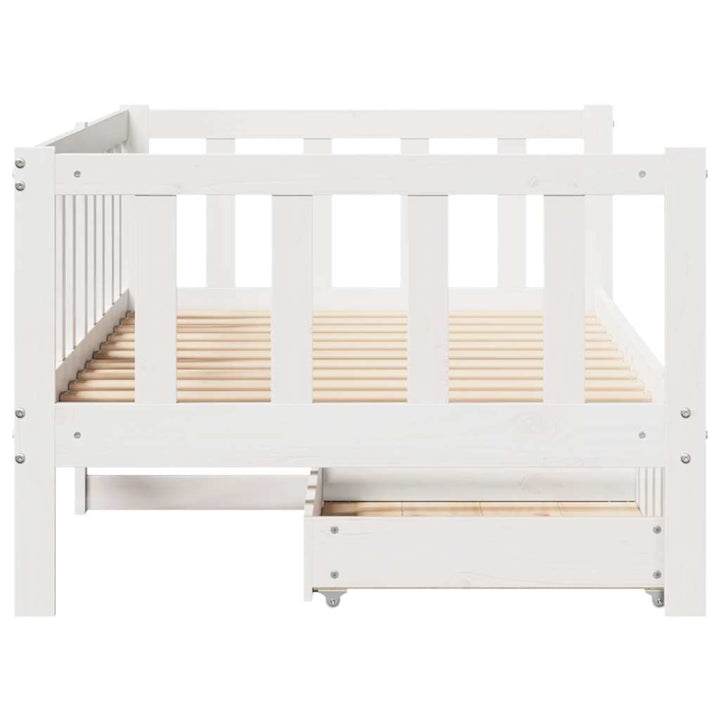 daybed med skuffer 90x200 cm massivt fyrretræ hvid