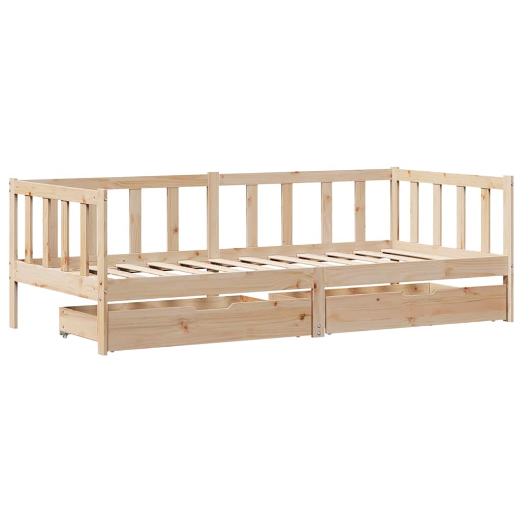 daybed med skuffer 90x190 cm massivt fyrretræ
