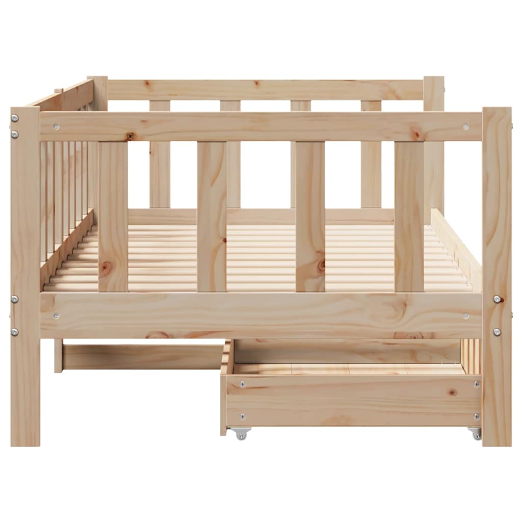 daybed med skuffer 90x190 cm massivt fyrretræ