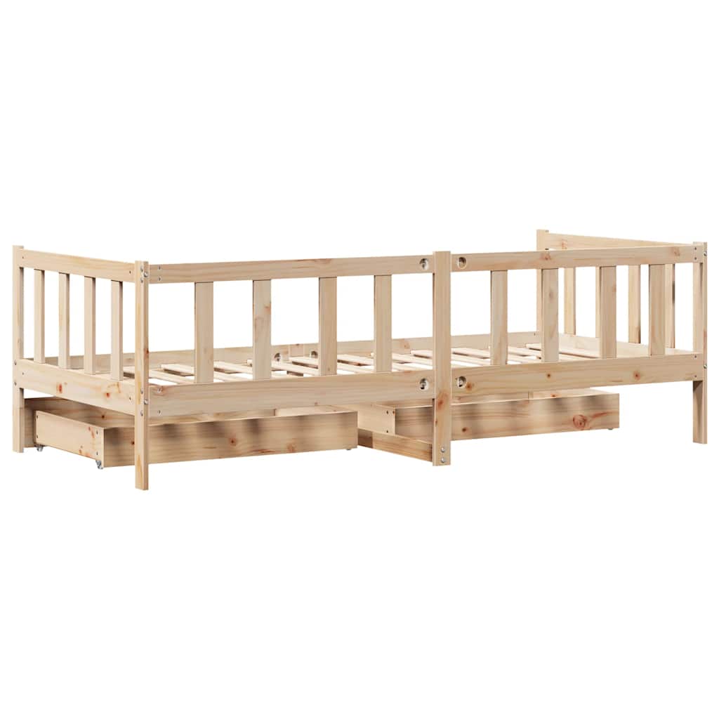 daybed med skuffer 90x190 cm massivt fyrretræ