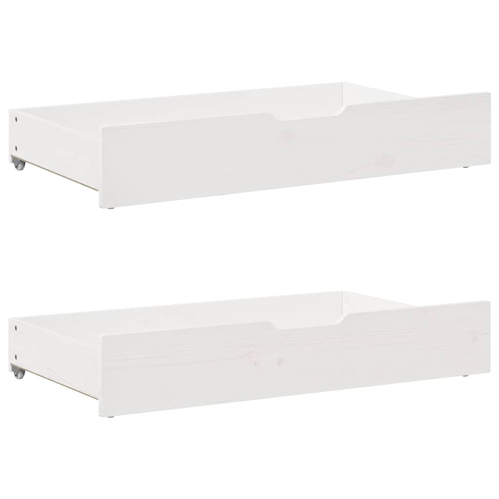 daybed med skuffer 90x190 cm massivt fyrretræ hvid