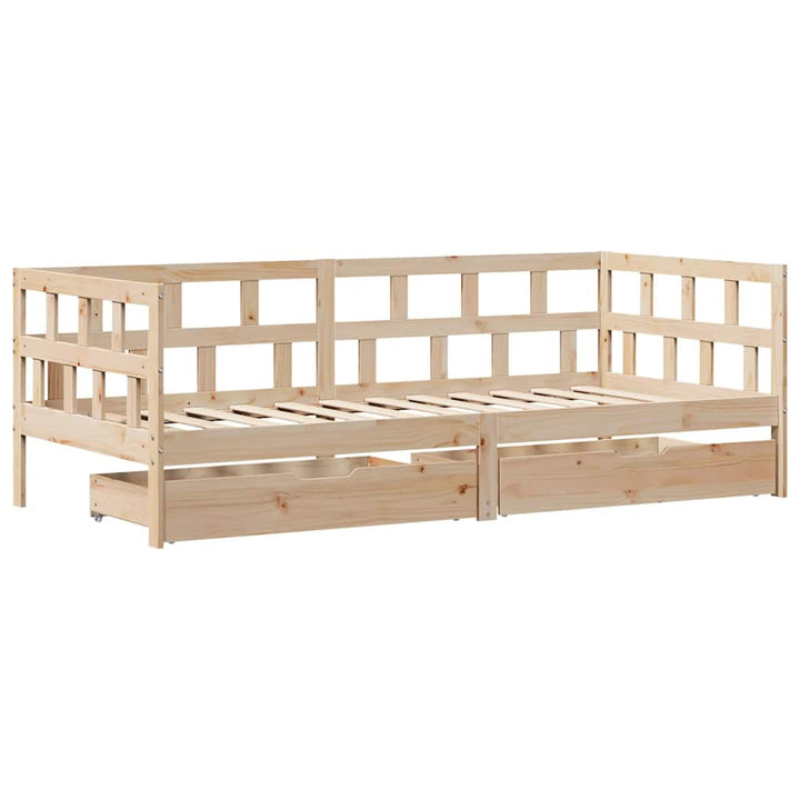 daybed med skuffer 90x190 cm massivt fyrretræ