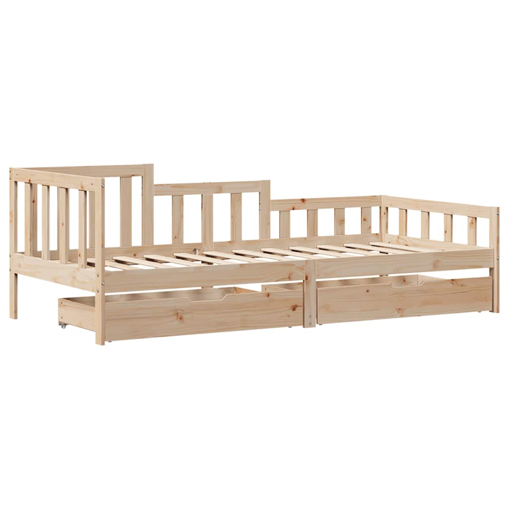 daybed med skuffer 90x190 cm massivt fyrretræ