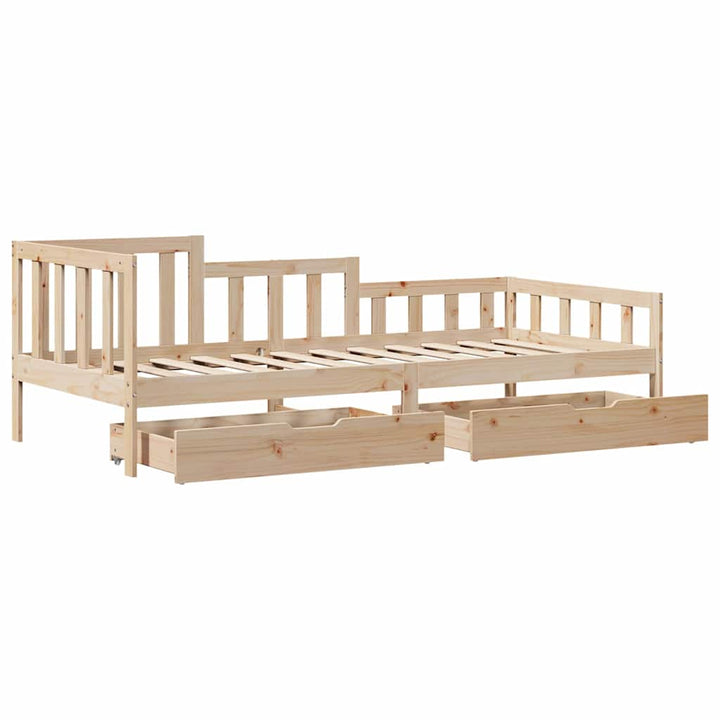 daybed med skuffer 90x190 cm massivt fyrretræ
