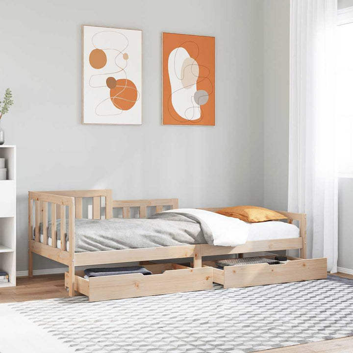 daybed med skuffer 90x190 cm massivt fyrretræ