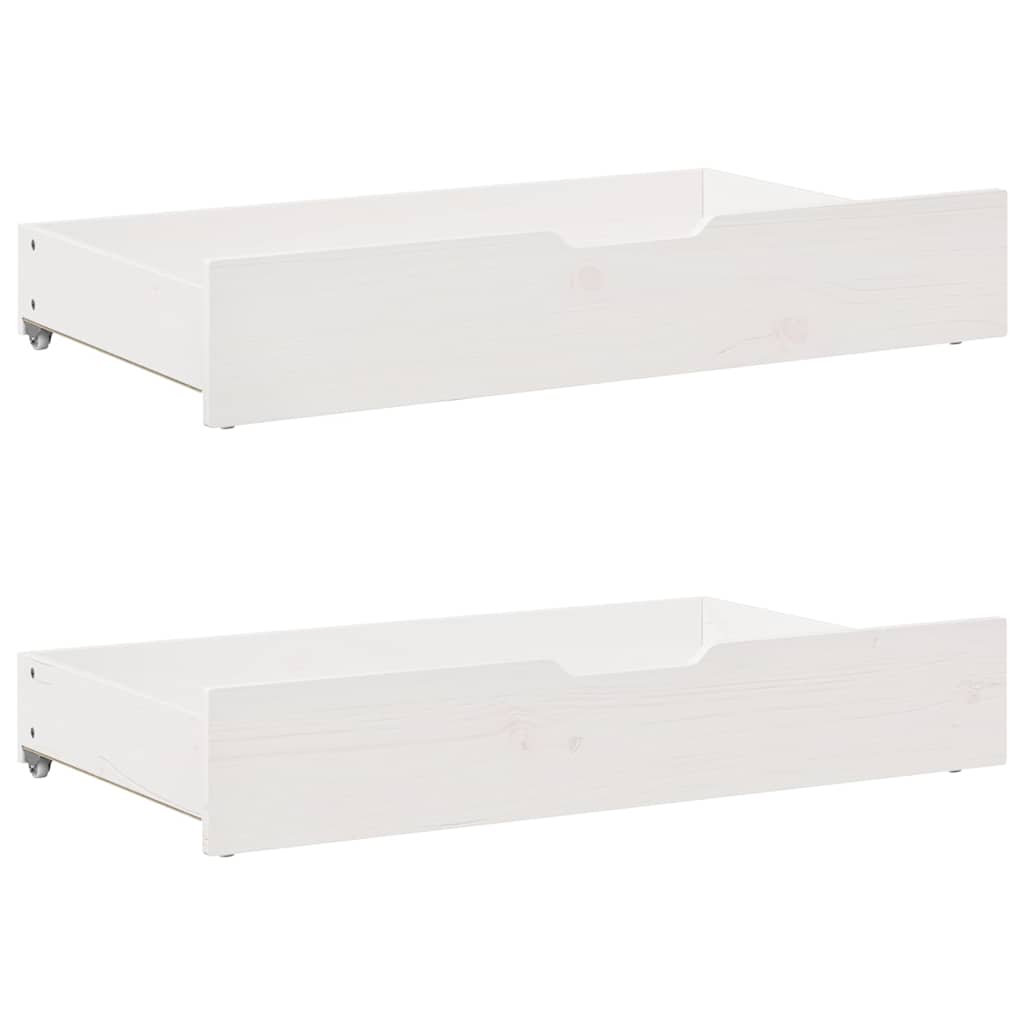 daybed med skuffer 80x200 cm massivt fyrretræ hvid