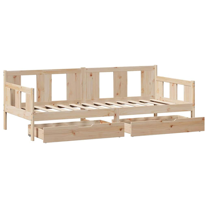 daybed med skuffer 90x190 cm massivt fyrretræ