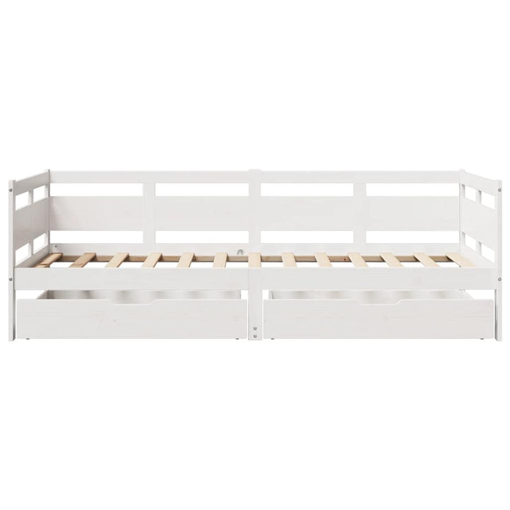 daybed med skuffer 90x200 cm massivt fyrretræ hvid