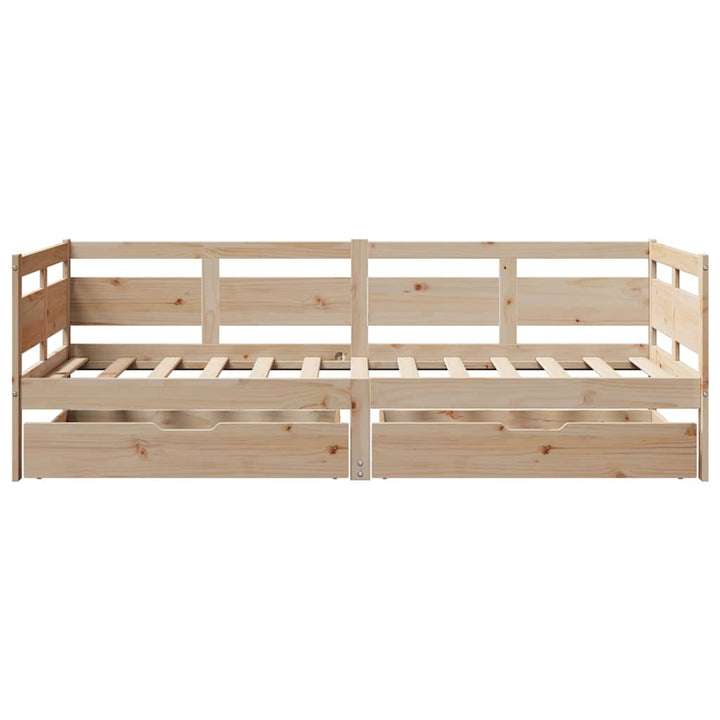 daybed med skuffer 90x190 cm massivt fyrretræ