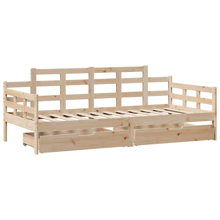 daybed med skuffer 90x190 cm massivt fyrretræ