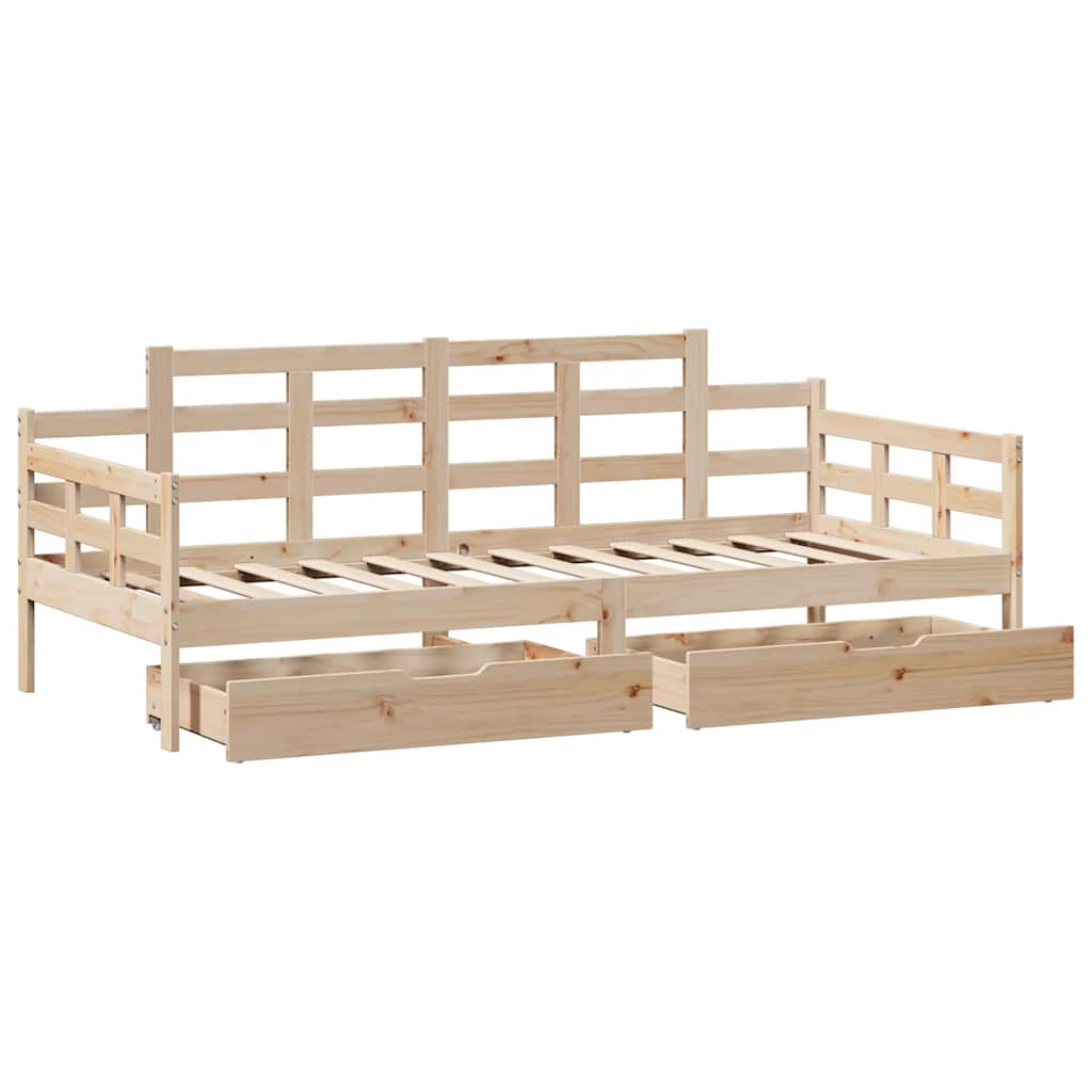 daybed med skuffer 90x190 cm massivt fyrretræ