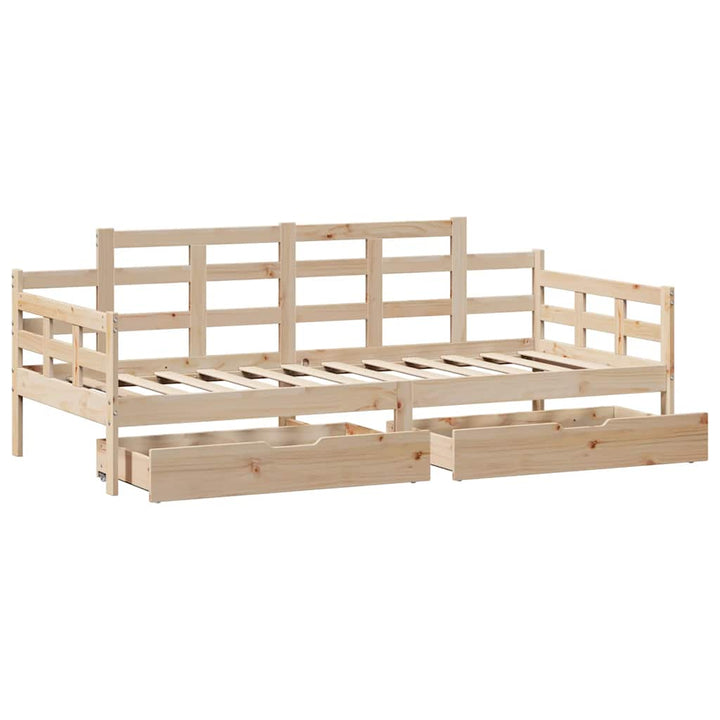 daybed med skuffer 90x190 cm massivt fyrretræ