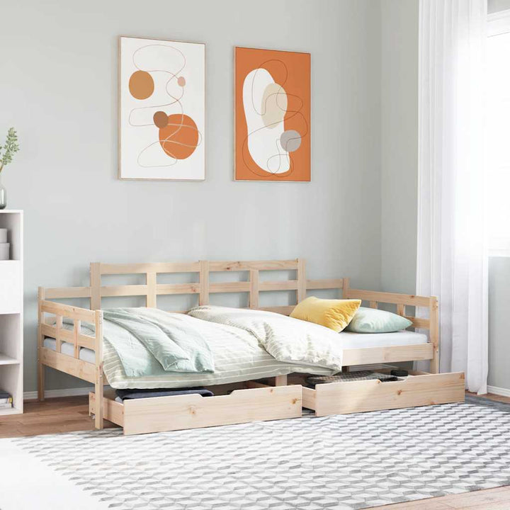 daybed med skuffer 90x190 cm massivt fyrretræ