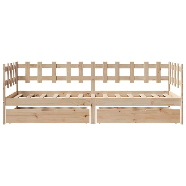 daybed med skuffer 90x190 cm massivt fyrretræ