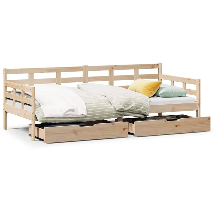 daybed med skuffer 90x190 cm massivt fyrretræ