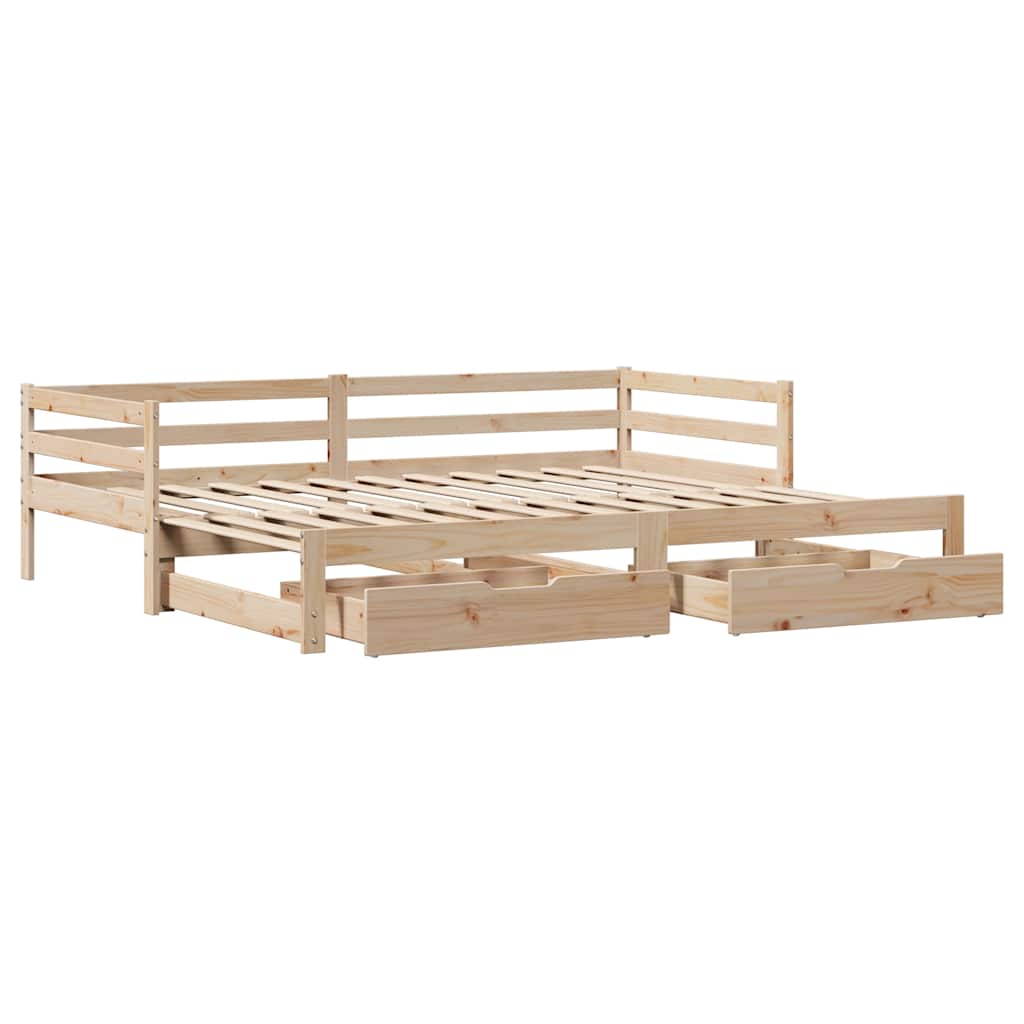 daybed med skuffer 90x200 cm massivt fyrretræ