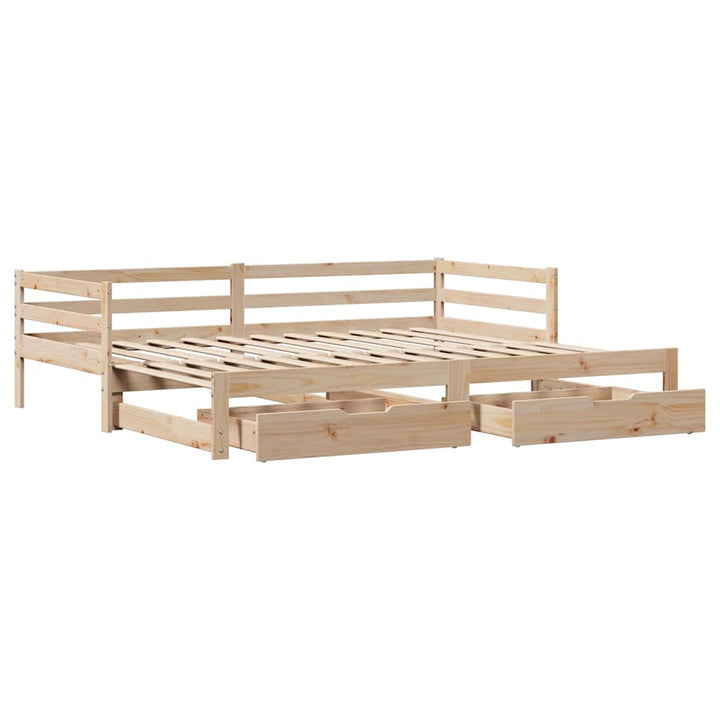 daybed med skuffer 90x200 cm massivt fyrretræ