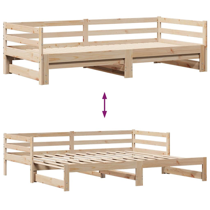 daybed med skuffer 90x200 cm massivt fyrretræ