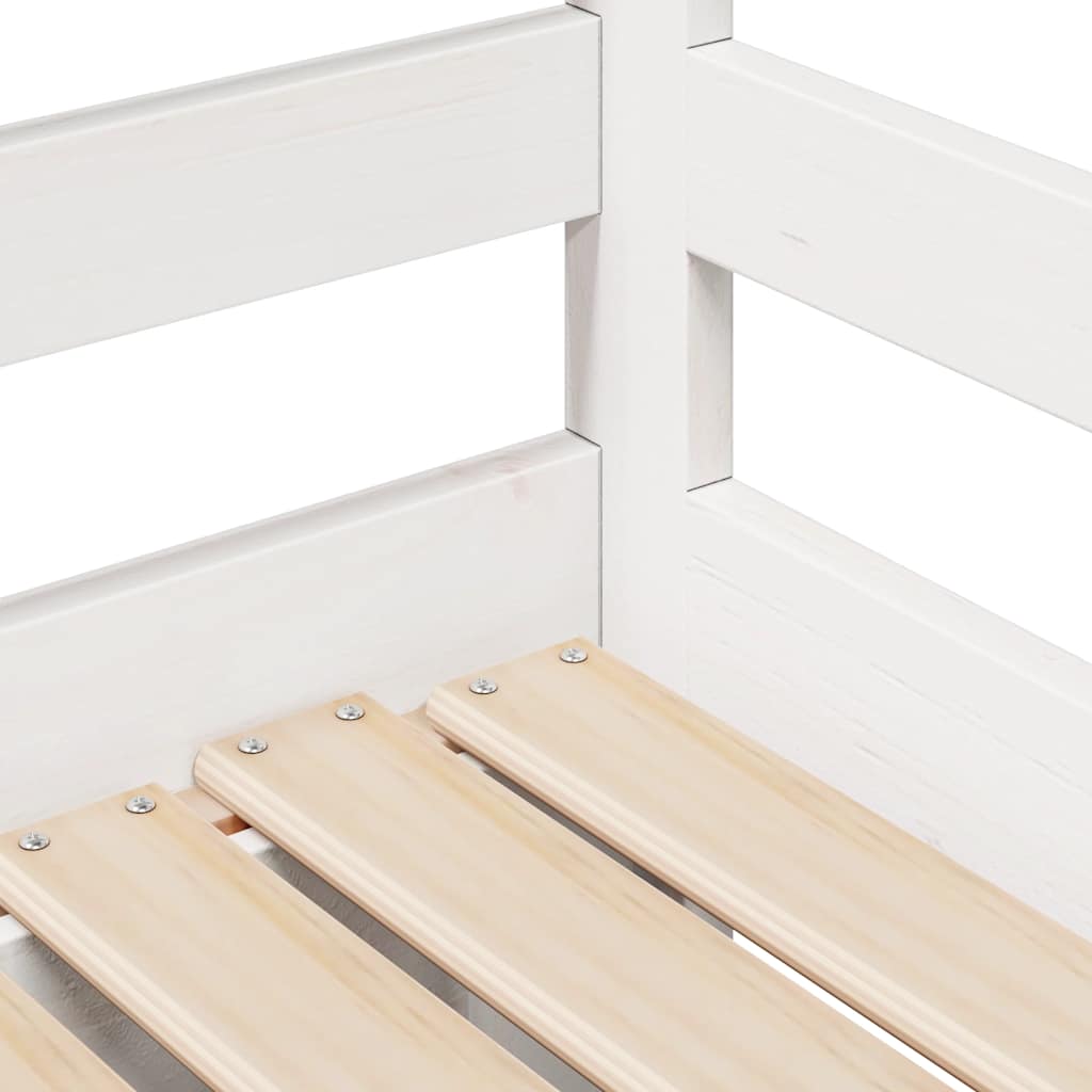 daybed med skuffer 90x200 cm massivt fyrretræ hvid