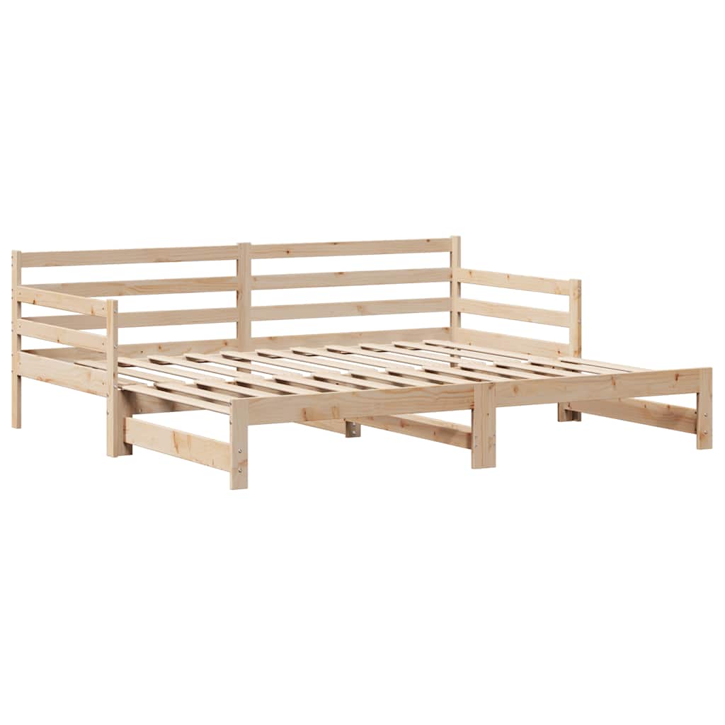 daybed med udtræk og skuffer uden madras 90x200 cm