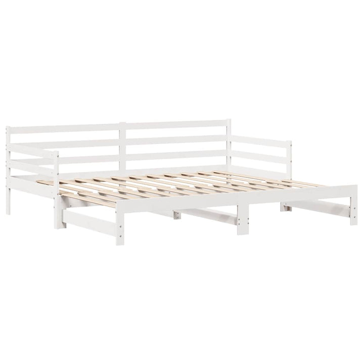 daybed med udtræk og skuffer uden madras 90x200 cm hvid