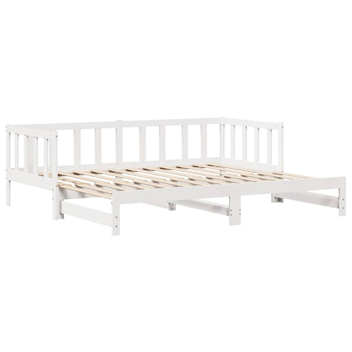daybed med udtræk og skuffer uden madras 90x200 cm hvid