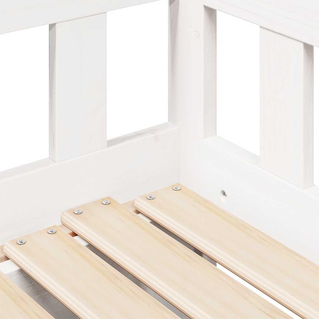daybed med udtræk og skuffer uden madras 90x200 cm hvid