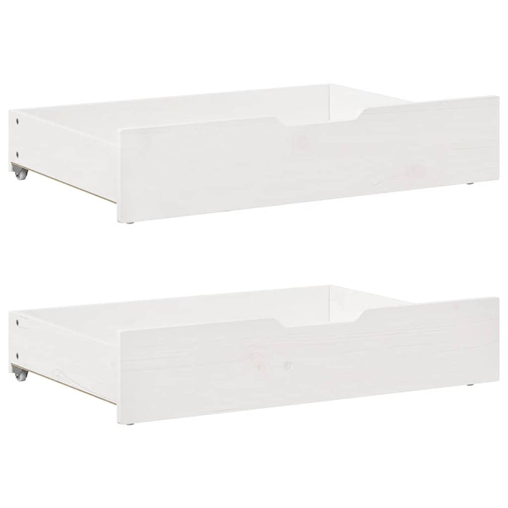 daybed med udtræk og skuffer uden madras 80x200 cm hvid