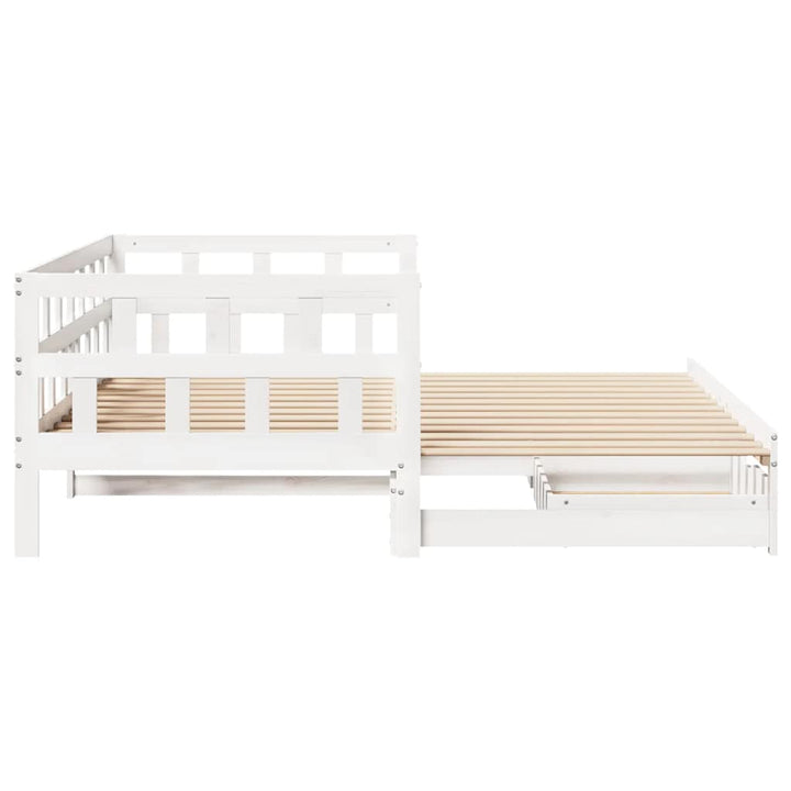 daybed med udtræk og skuffer uden madras 90x190 cm hvid