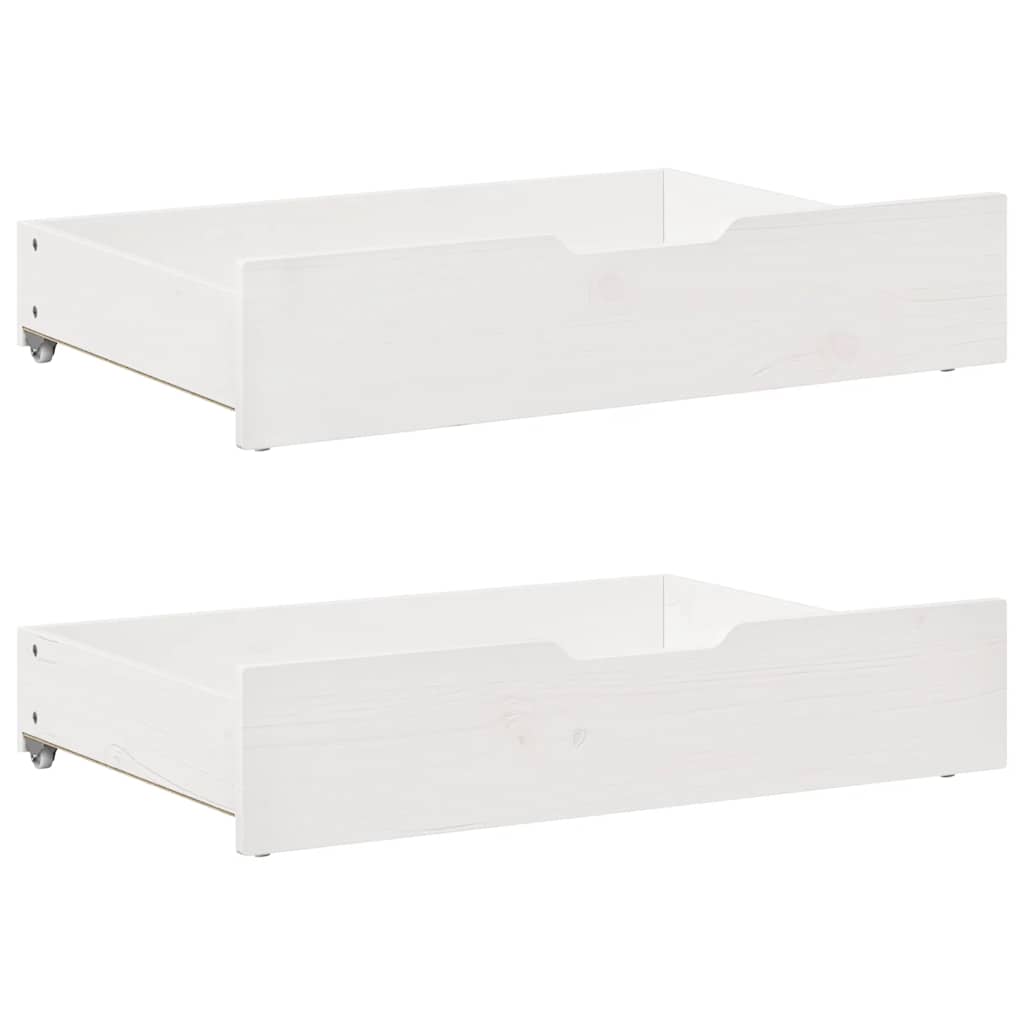 daybed med udtræk og skuffer uden madras 90x190 cm hvid