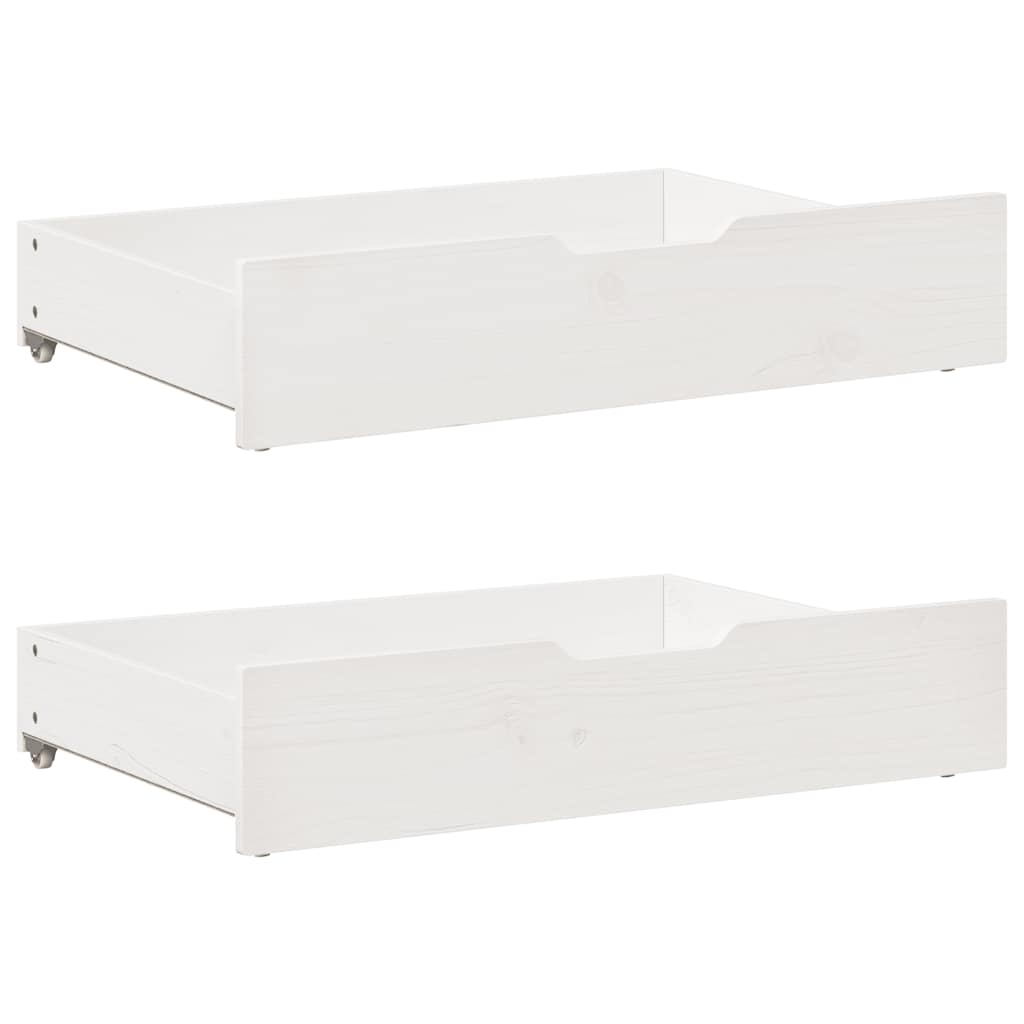 daybed med udtræk og skuffer uden madras 80x200 cm hvid
