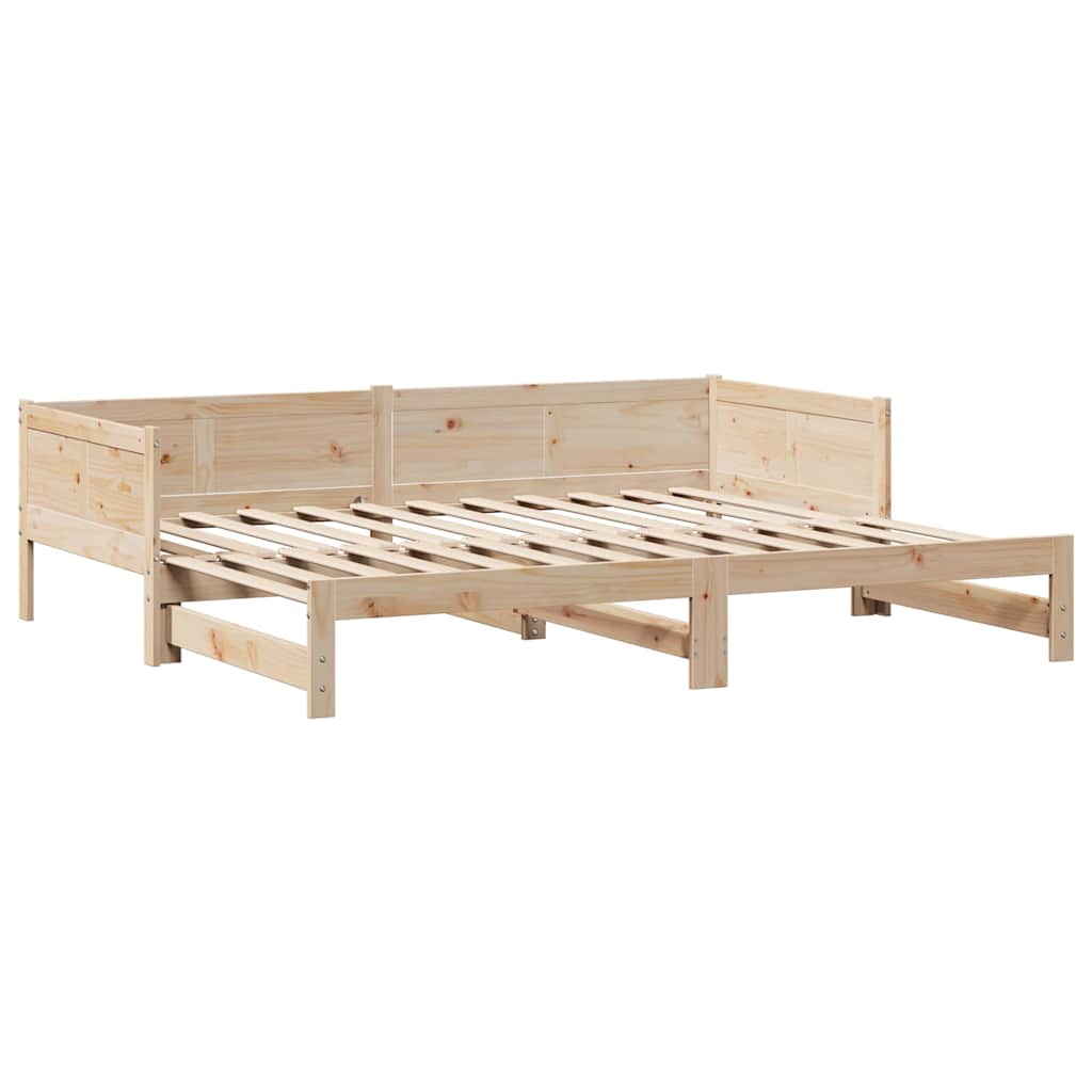 daybed med udtræk og skuffer uden madras 80x200 cm