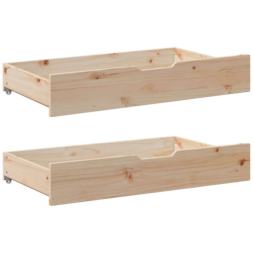 daybed med udtræk og skuffer uden madras 80x200 cm