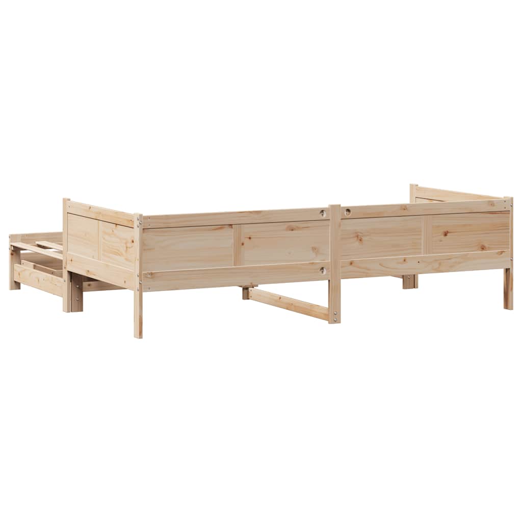 daybed med udtræk og skuffer uden madras 90x190 cm