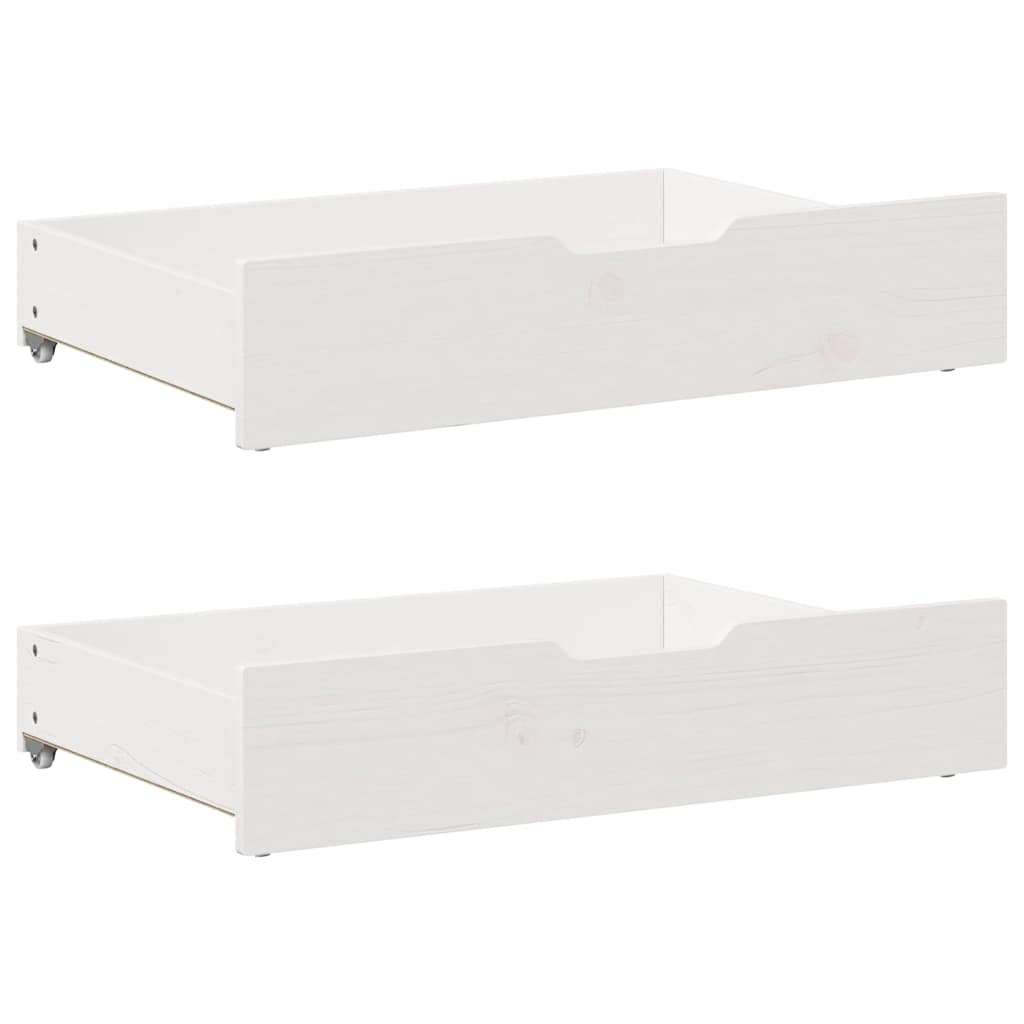 daybed med udtræk og skuffer uden madras 90x190 cm hvid