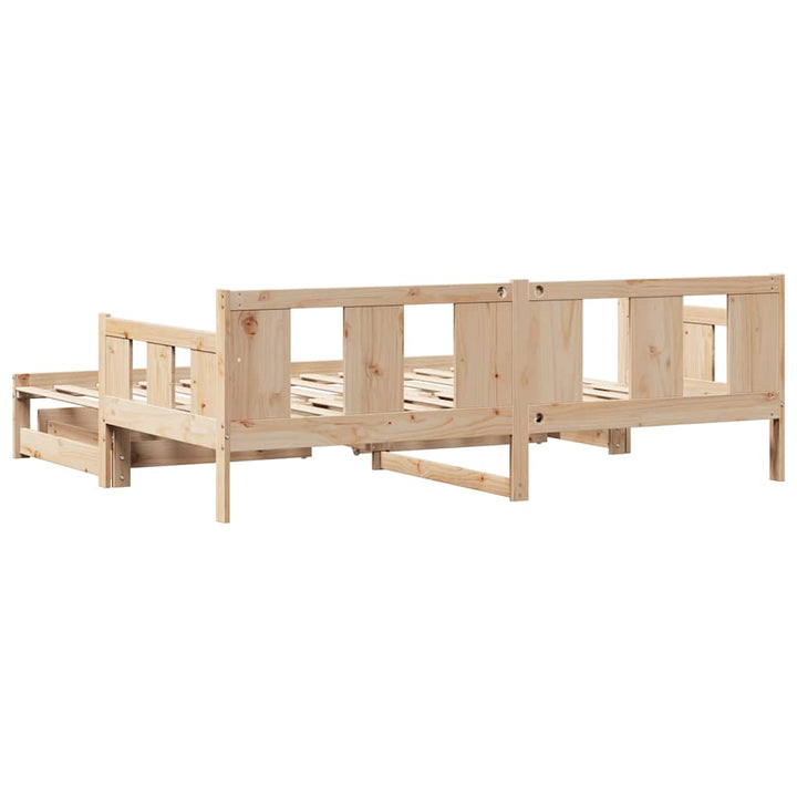 daybed med udtræk og skuffer uden madras 90x190 cm