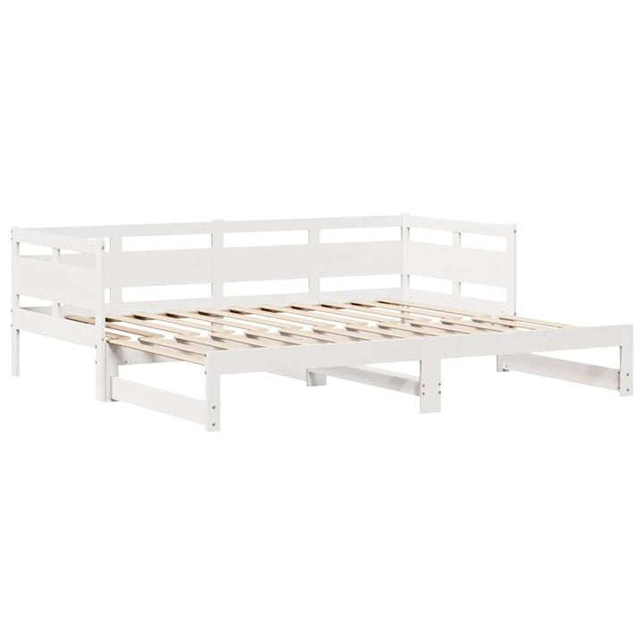 daybed med udtræk og skuffer uden madras 90x190 cm hvid