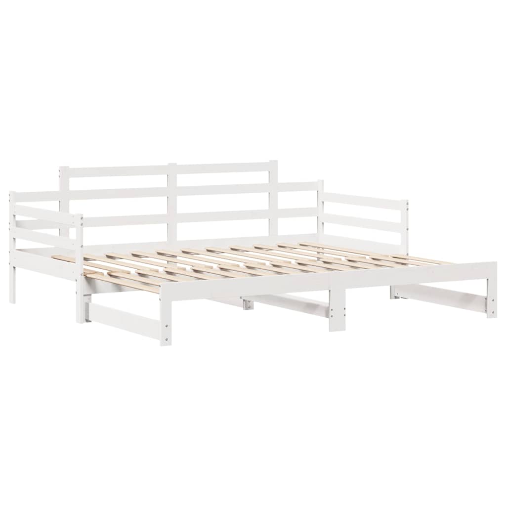 daybed med udtræk og skuffer uden madras 90x200 cm hvid