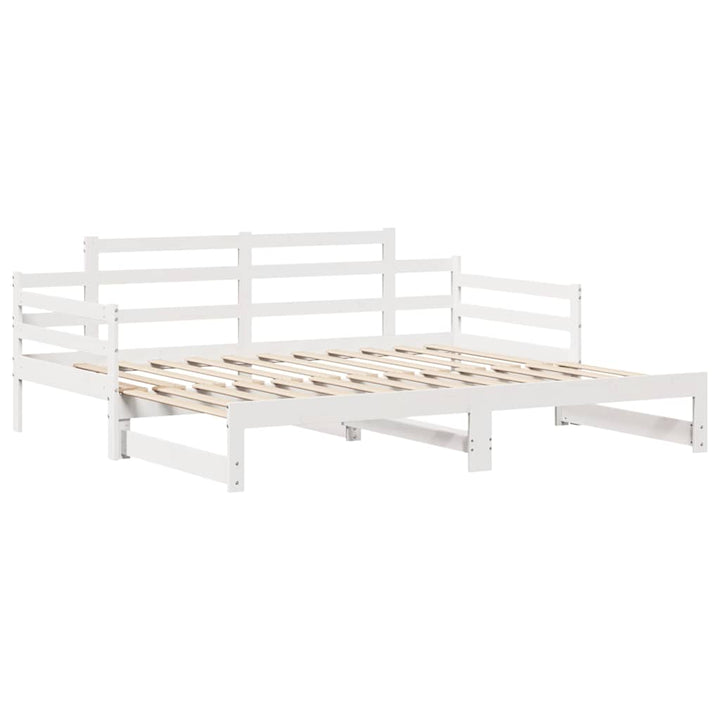 daybed med udtræk og skuffer uden madras 90x200 cm hvid