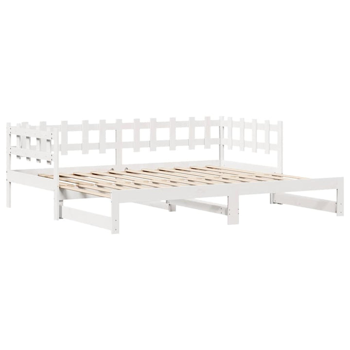 daybed med udtræk og skuffer uden madras 90x190 cm hvid