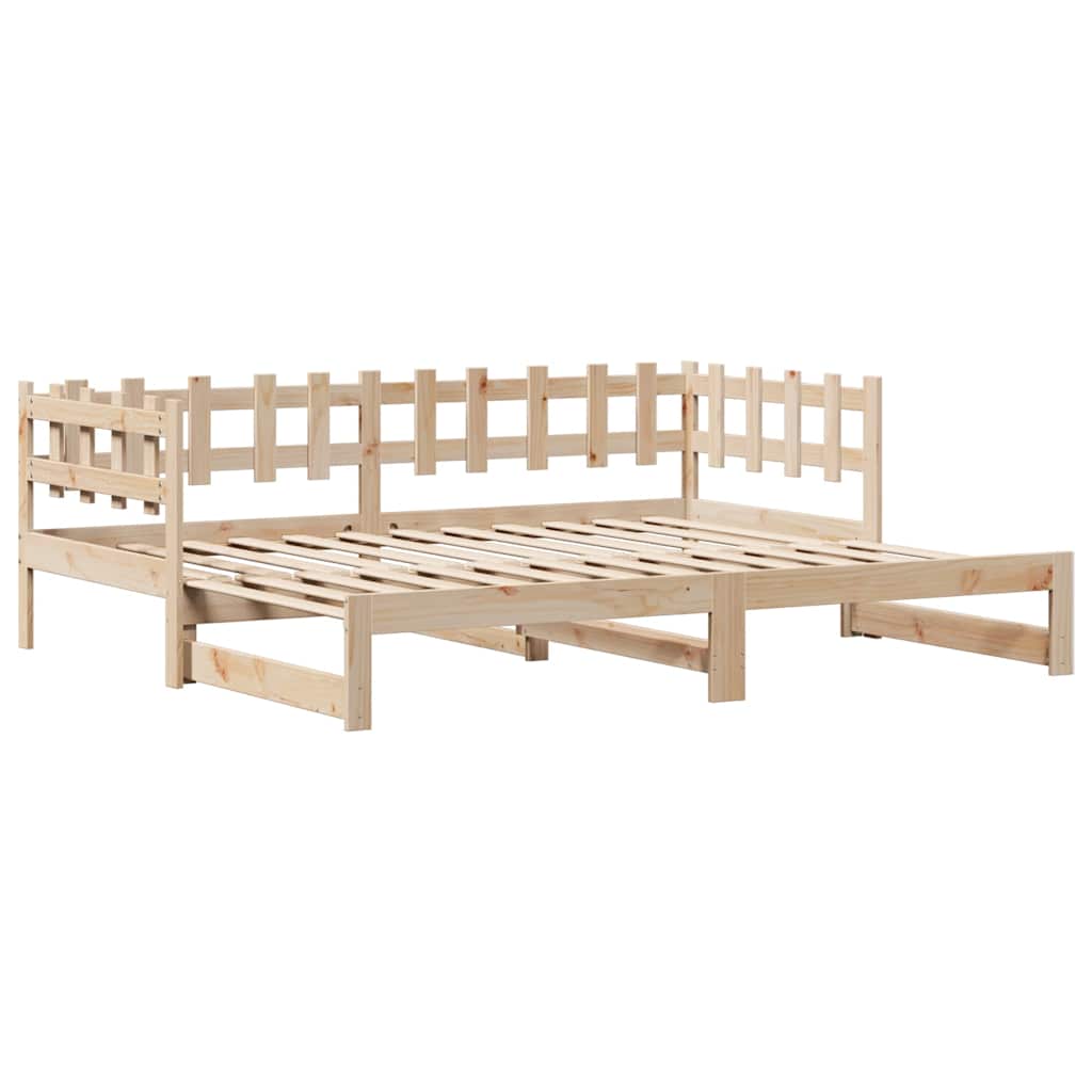 daybed med udtræk og skuffer uden madras 80x200 cm