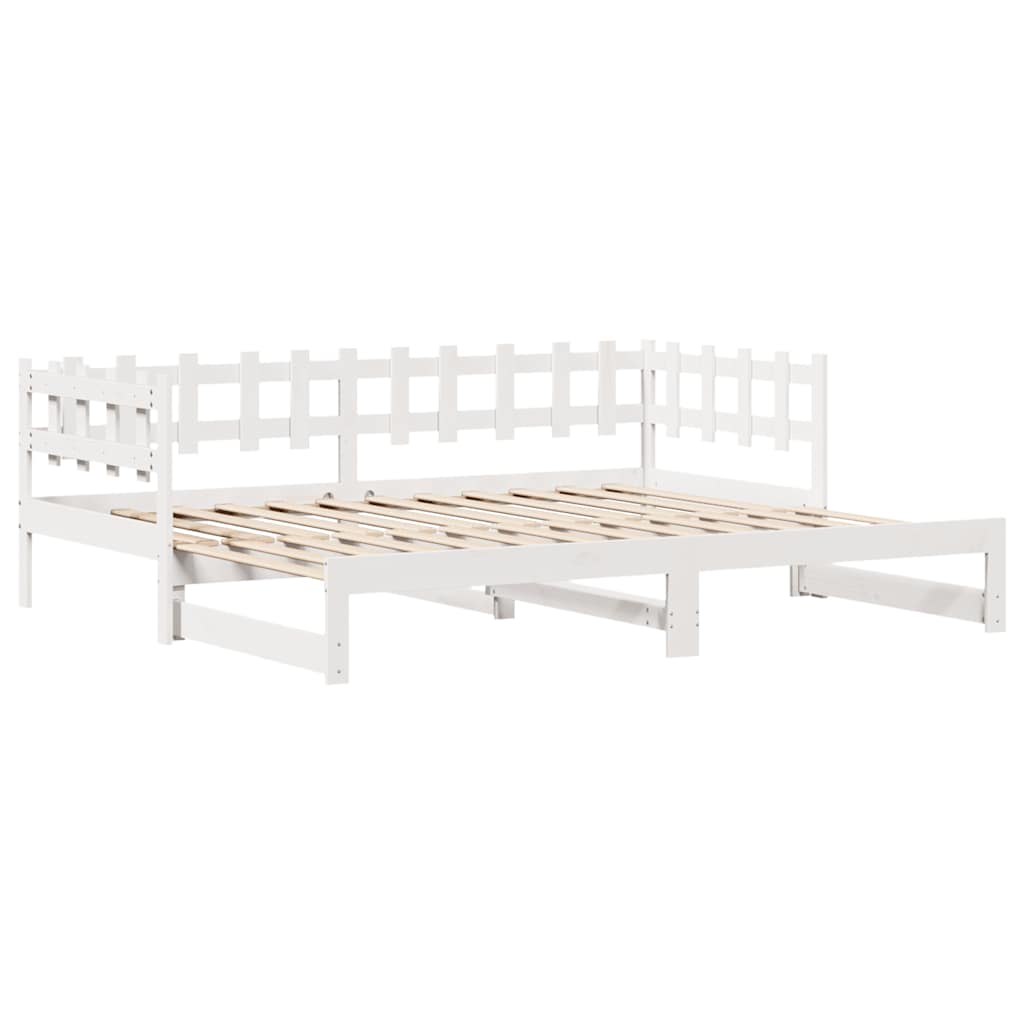 daybed med udtræk og skuffer uden madras 90x190 cm hvid