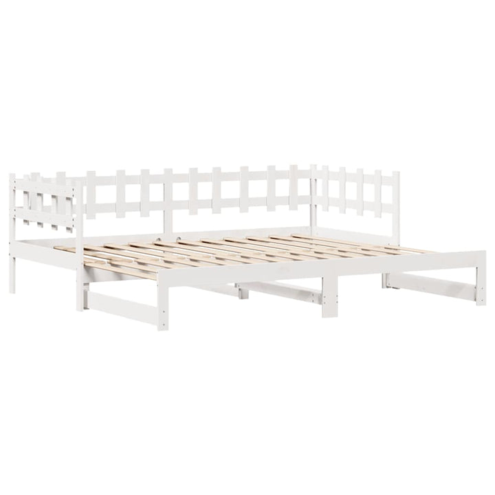 daybed med udtræk og skuffer uden madras 90x190 cm hvid