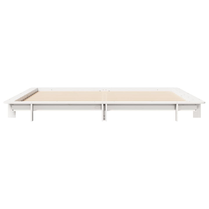 sengeramme uden madras 200x200 cm massivt fyrretræ hvid