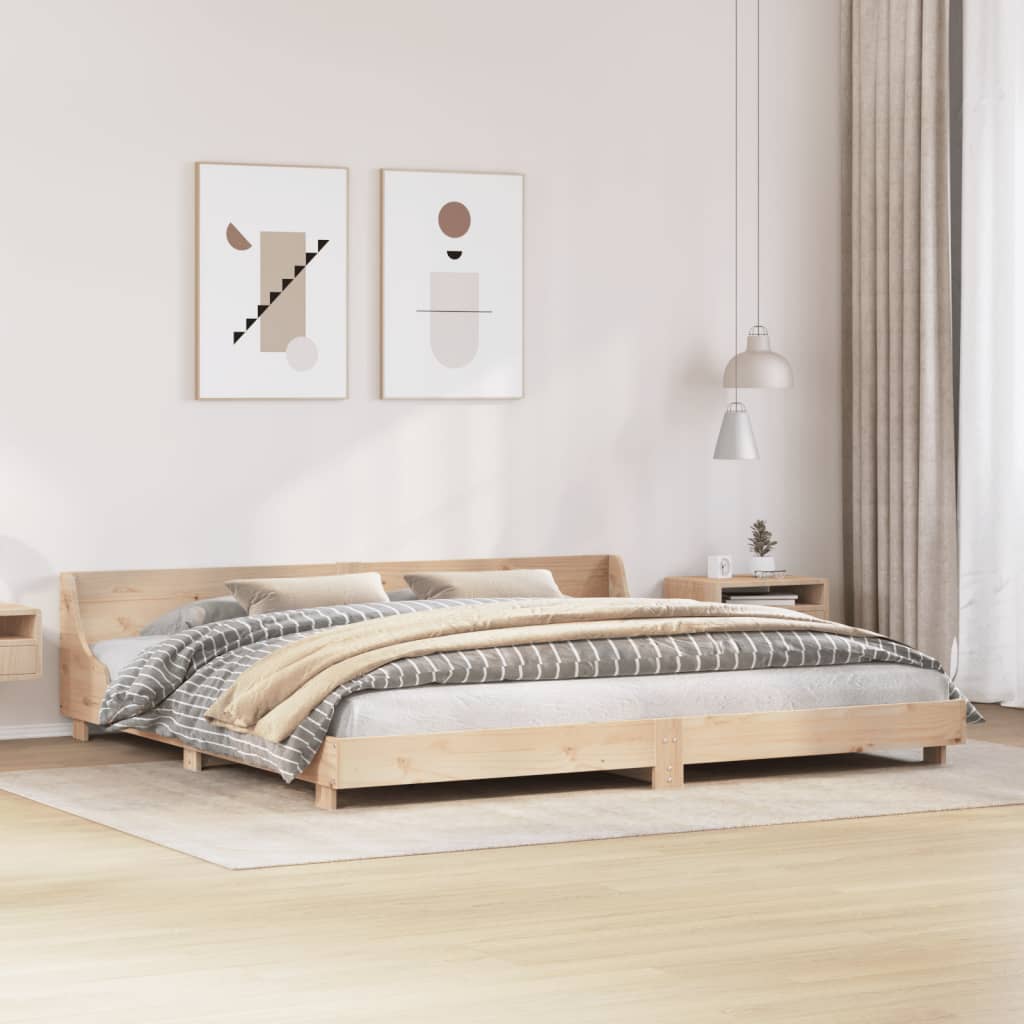sengeramme uden madras 200x200 cm massivt fyrretræ