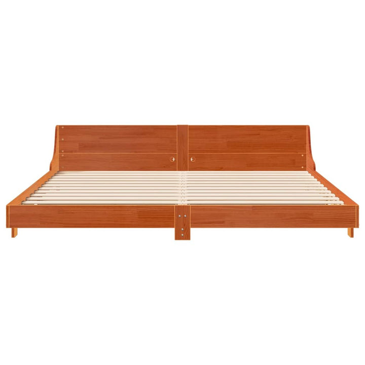 sengeramme uden madras 200x200 cm massivt fyrretræ gyldenbrun