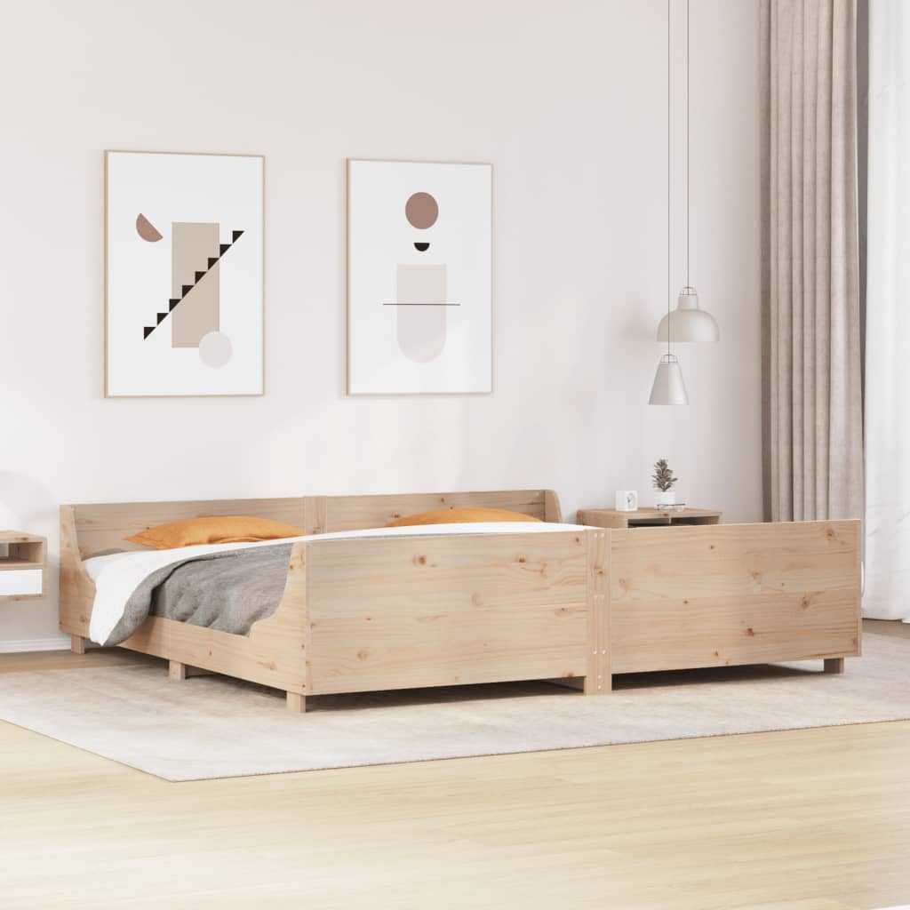 sengeramme uden madras 200x200 cm massivt fyrretræ